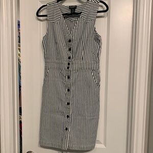 Striped denim and white Dress